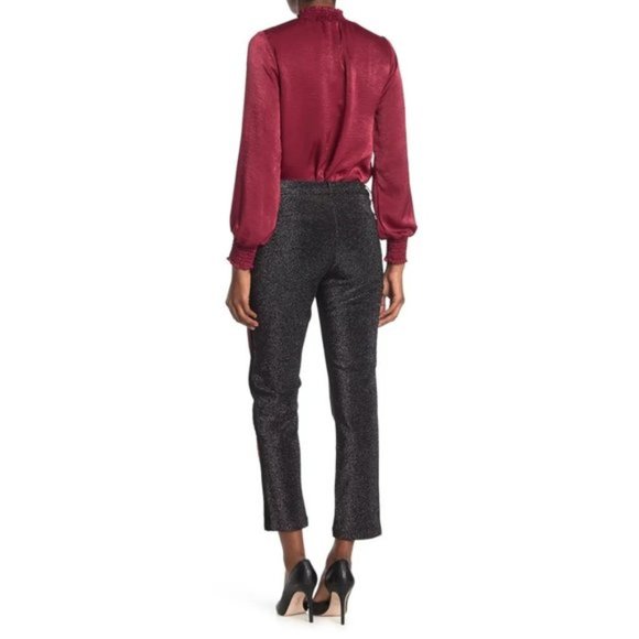 NWT Scotch & Soda black sparkly velvet stripe pants - Picture 6 of 13